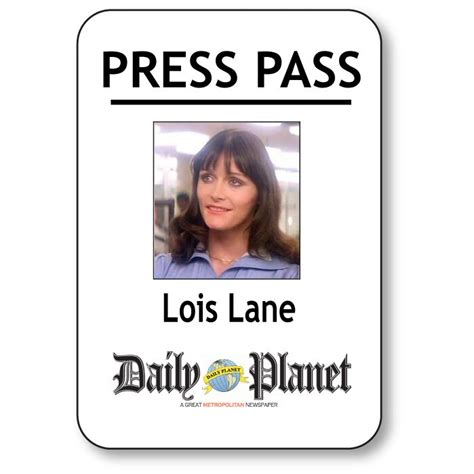 LOIS LANE SUPERMAN Daily Planet Press Pass Pin Fastener Name Etsy