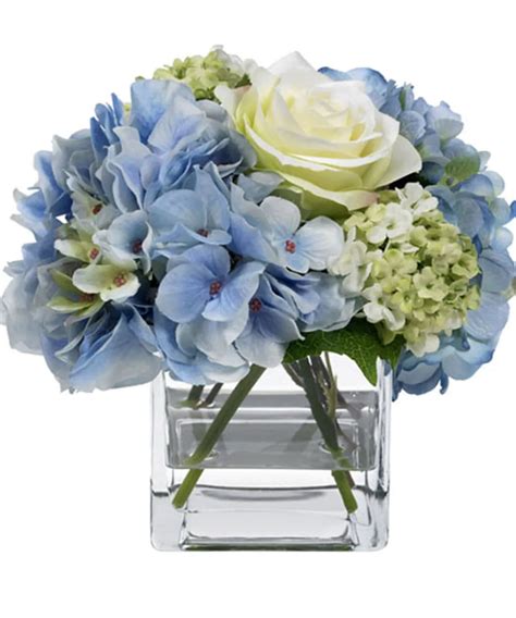 Hydrangea Cube Blue Flower Arrangements Blue Hydrangea Centerpieces