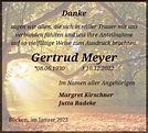 Traueranzeigen von Gertrud Meye | trauer.kreiszeitung.de