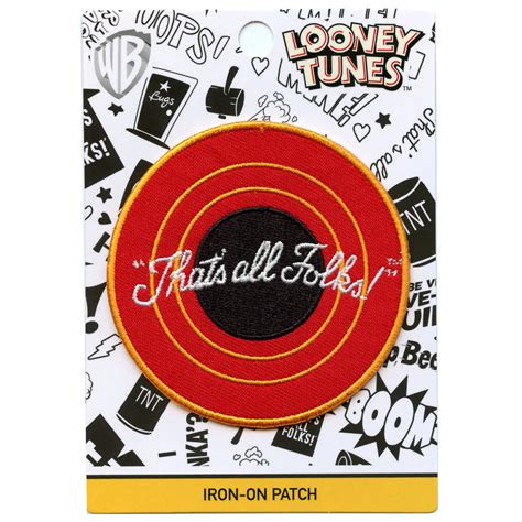 Official Looney Tunes Thats All Folks Round Logo Embroidered Iron