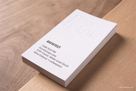 Classic Minimalist Letterpress White Business Card Template Miles