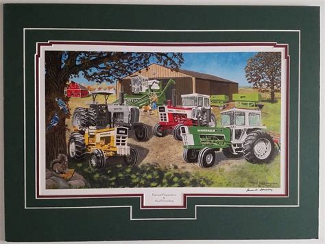 Russell Sonnenberg 18 X 24 Matted Farm Tractor Art Print Oliver 2155