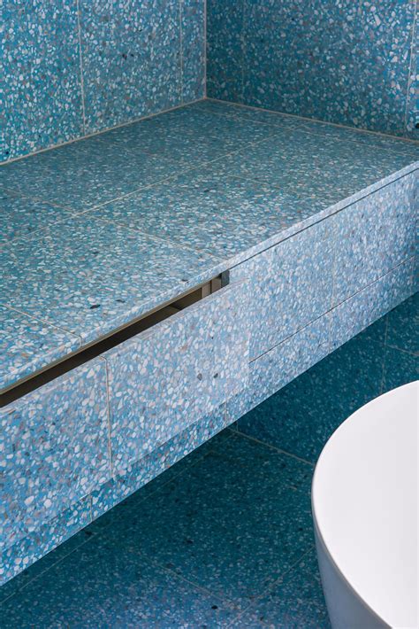 These Blue Terrazzo Tiles Are 2018 Bathroom Goals Terrazzobathroom