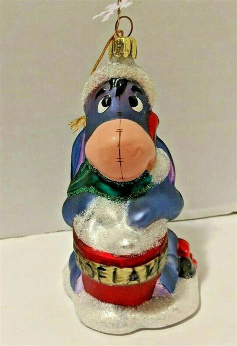 Disney Eeyore Blown Glass Christmas Ornament Large 5 Inch Disney