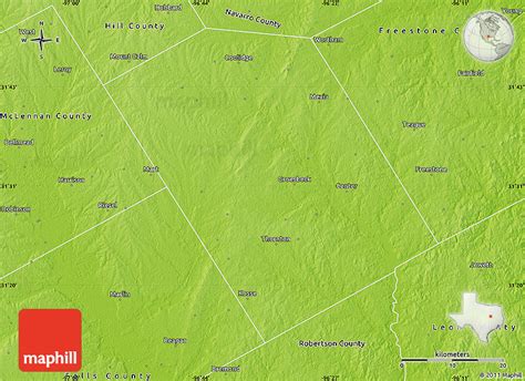 Physical Map Of Limestone County