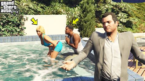 What Do Franklin And Tracey Do In The Pool In Gta 5 Michael Catches