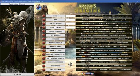 Assassins Creed Origins Cheats Trainer Mods Codes Unlocks All Ship