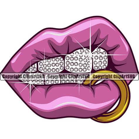Sexy Lips Diamond Teeth Bling Mouth Gold Ring Piercing Grill Etsy