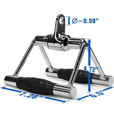 Fitsy Gym Cable Attachment V Shaped Seated Row Bar With Rubber Grip