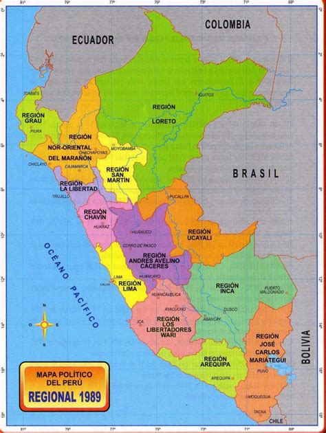 Mapa del Perú Político Regiones Departamentos Relieve para Colorear Imágenes Totales
