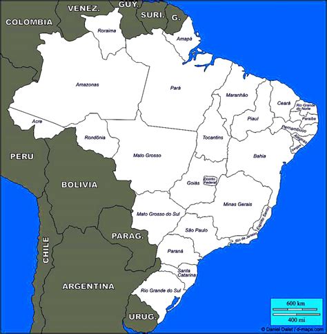 Free Brazil Provinces Outline Map Provinces Outline Map Of Brazil Images