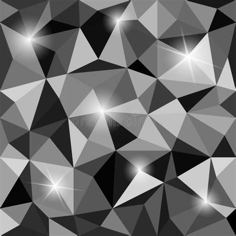 Crystal Textured Black And White Abstract Vector Background Stock
