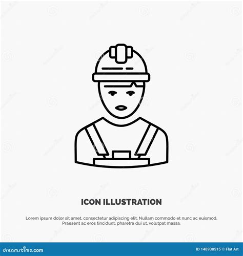 Worker Industry Avatar Engineer Supervisor Line Icon Vector Stock