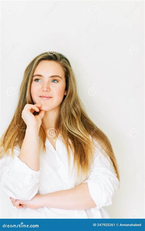 Indoor Portrait Of Young Cute 20 Year Old Girl Stock Image Image Of