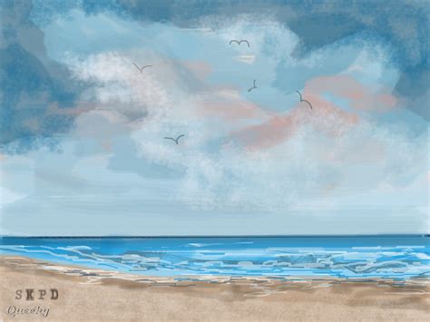 Seascape ← A Landscape Speedpaint Drawing By Sketchpad Queeky Draw