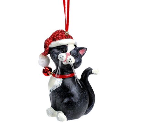Tuxedo Cat With Santa Hat Ornament Item 833010 The Christmas Mouse