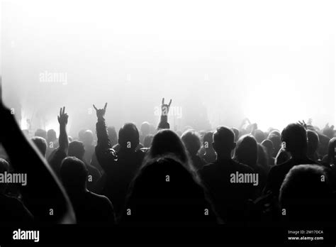 Silhouette Of Crowd At Metal Music Concert Stock Photo Alamy