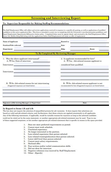 Free 52 Interview Forms In Pdf Ms Word Xls