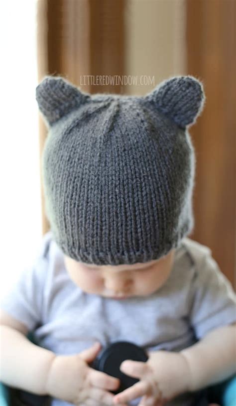 Baby Bear Hat A Knitting Pattern By Little Red Window