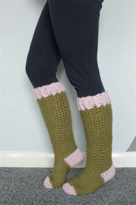 Chunky Crochet Slipper Socks Free Pattern Blue Star Crochet