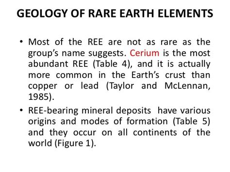 Application Of Rare Earth Elements In Geological Studies