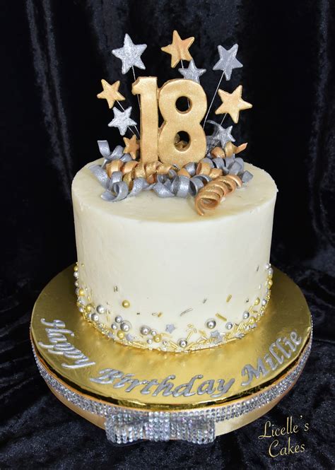 18th Birthday Cake In Gold And Silver 18th Birthday Decorations Birthday Decorations 18th