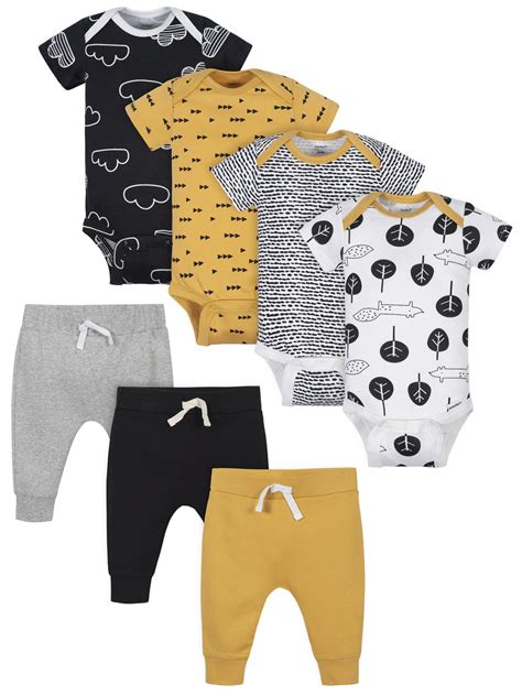 Gerber Gerber Baby Boy Mix N Match Onesies Bodysuits And Pants 7 Piece
