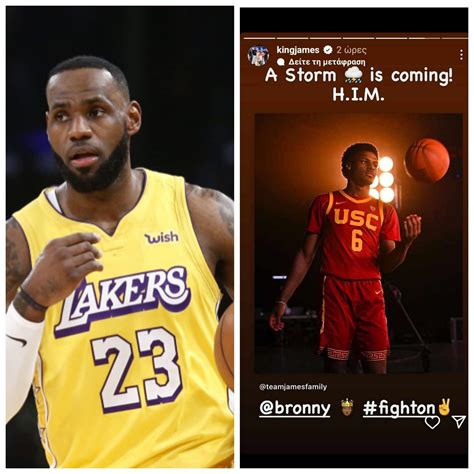 “a Storm Is Coming” Lebron James Hints At Bronny James Return As