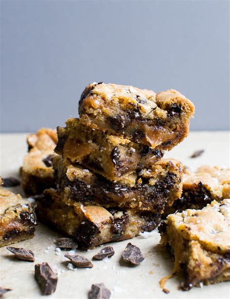 Salted Caramel Chocolate Chip Cookie Bars Stuck On Sweet