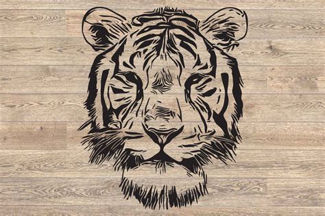 Tiger Svg Tiger Face Stencil Vector Art 1637s