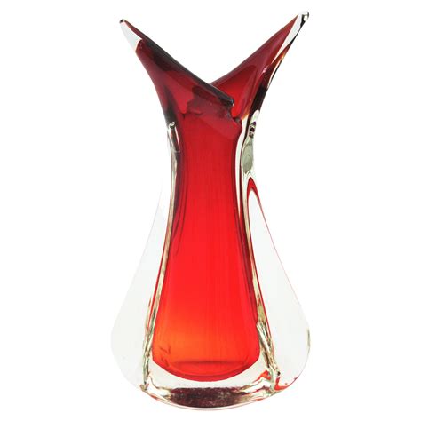 Midcentury Italian Faceted Murano Glass Vase Flavio Poli For Seguso Attributed For Sale At 1stdibs