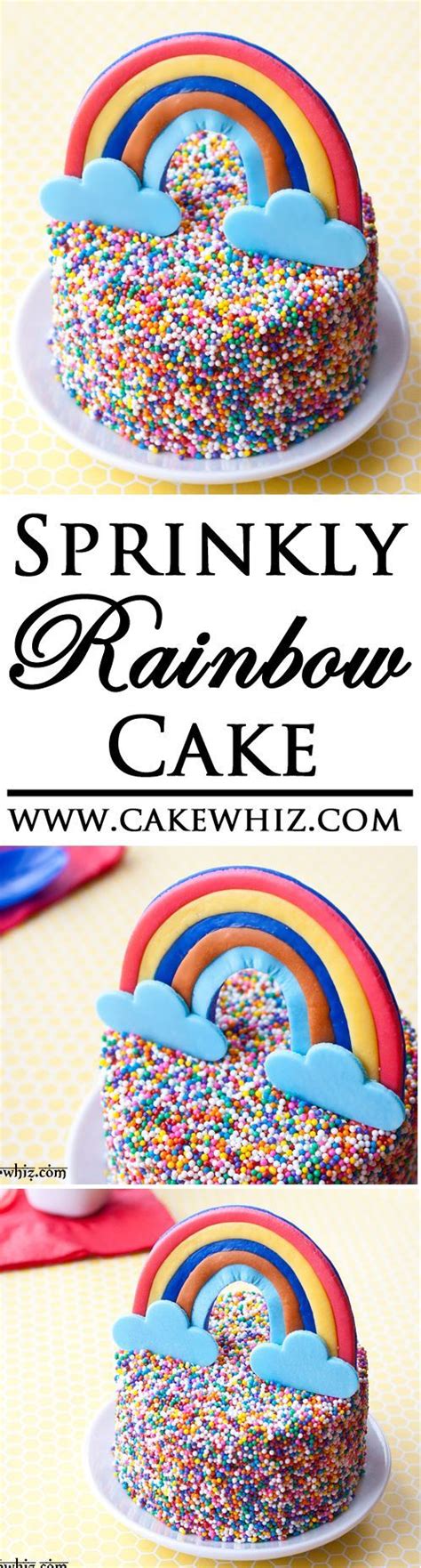 A Mini Rainbow Cake Covered In Colorful Sprinkles Fun For Kids Parties