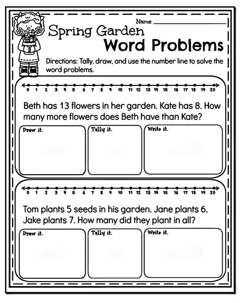 1st Grade Math Word Problems Worksheets Printable 1st Grade Math
