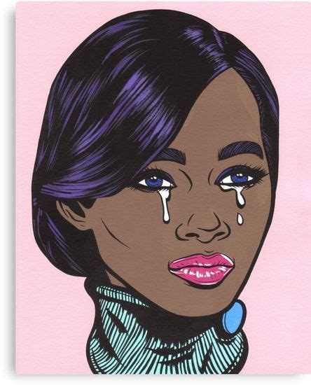 Pastel African American Crying Comic Girl Canvas Print In 2020