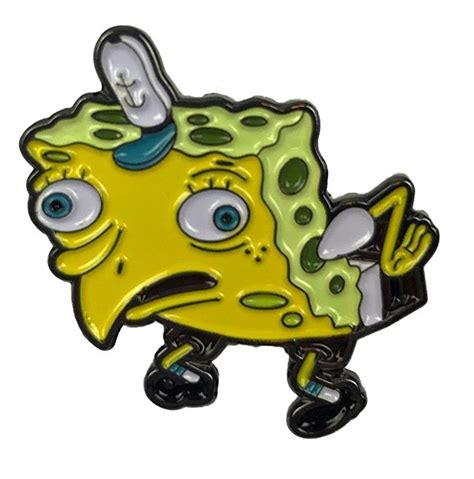 Spongebob Meme Enamel Pin Mocking Sponge Bob Meme Funny