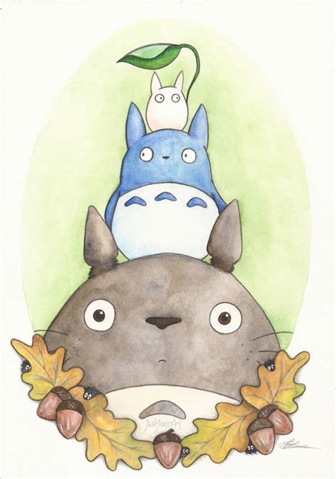 Totoro And Friends By Jadejonesart Watercolour Pencil And Acrylic