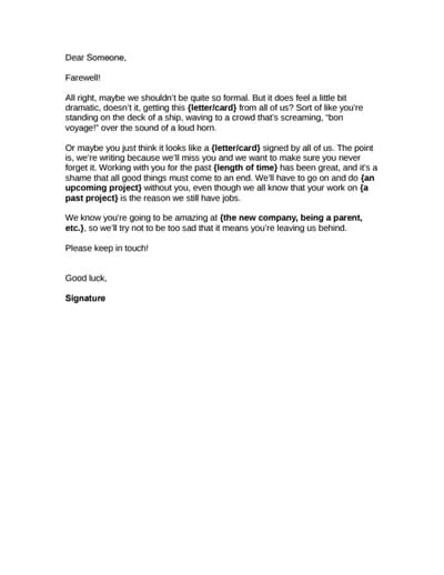 Farewell Letter Download Create Edit Fill And Print