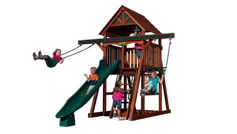 Backyard discovery lakewood wooden playset swing set. compact play set | Playset outdoor, Backyard swing sets ...