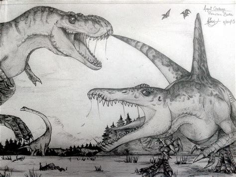 T Rex Vs Spinosaurus By Mrasec On Deviantart