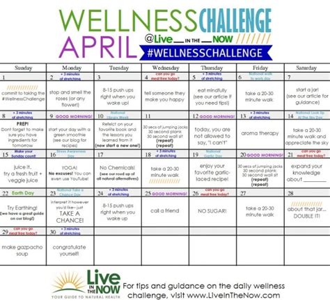 April Wellness Challenge Wellness Challenge Workplace Wellness