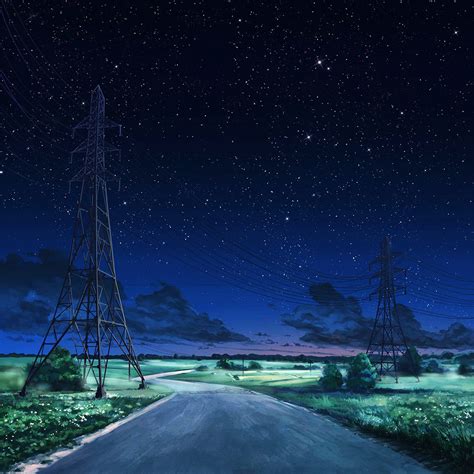 Aw16 Arseniy Chebynkin Night Sky Star Blue Illustration Art Anime Dark