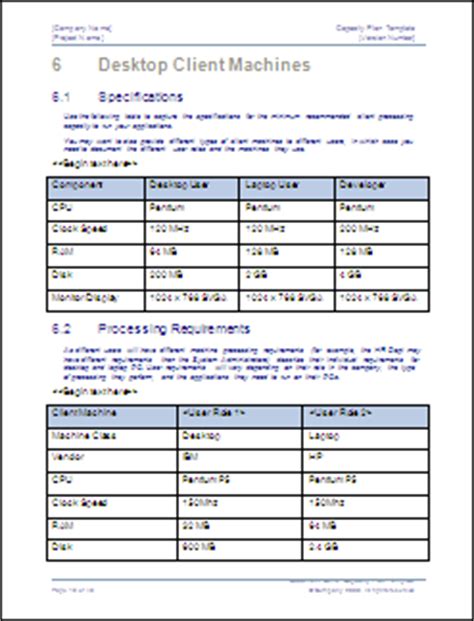 A format for representing a data set should be: Capacity Plan Template (MS Word) - Templates, Forms ...