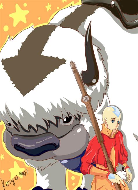Aang With Appa By Kimyri On Deviantart