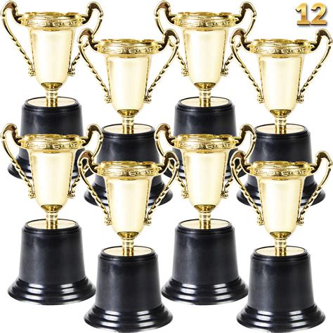 Buy Gold Award Trophy Cups Pack Of 12 Bulk 5 Inch Plastic Gold