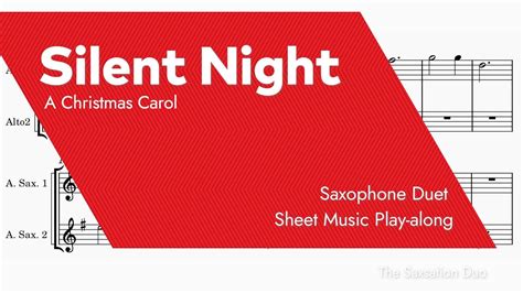 Silent Night Saxophone Duet Sheet Music Play Along Youtube
