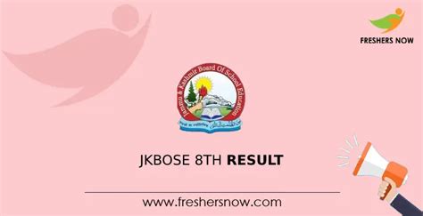 Jkbose 8th Result 2023 Today Diet Jk Class 8 Merit List