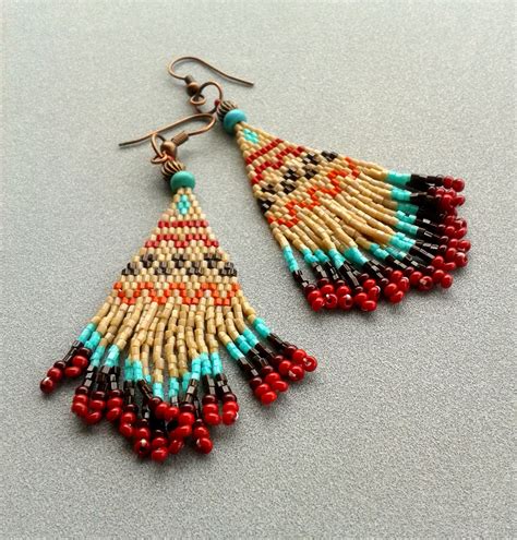 Native American Brick Stitch Earring Patterns Bead Pattern Free