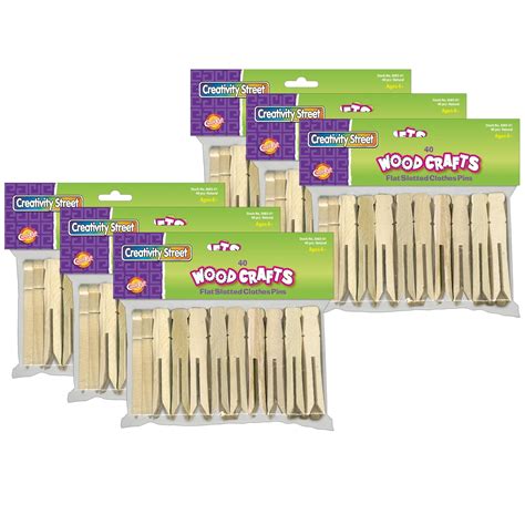 Creativity Street Flat Wood Slotted Clothespins 3 34 Length 40