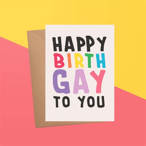 Happy Birthgay To You Lgbtq Birthday Card Queer Birthday Etsy