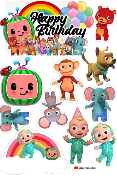 Topper Cocomelon Birthday Cake Topper Printable 1st Birthday Cake